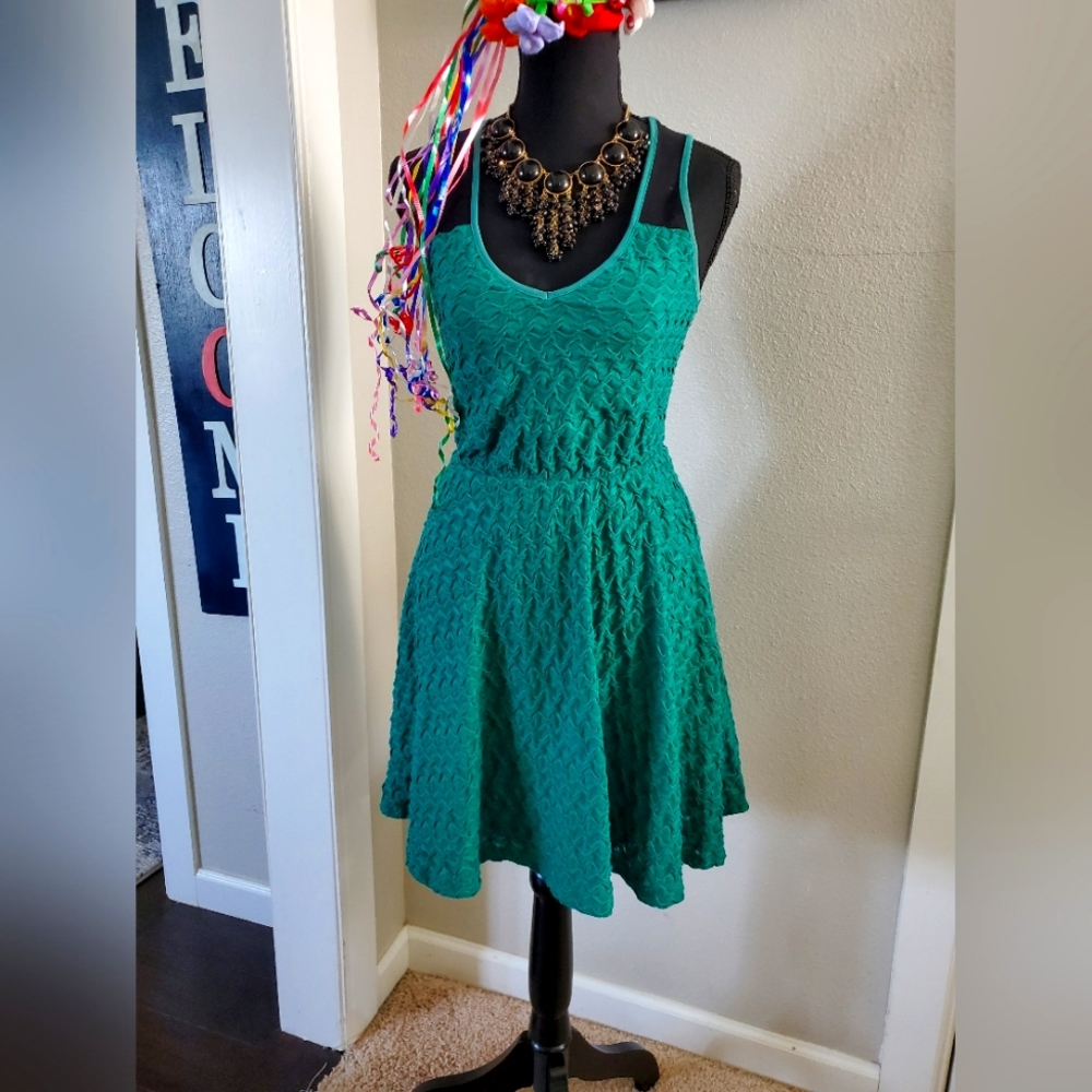 Material Girl Green Dress Size Small